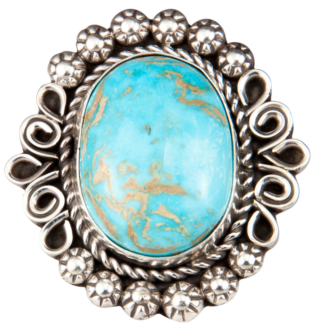 Navajo Native American Blue Ridge Turquoise Ring Size 8 3/4 SKU229860