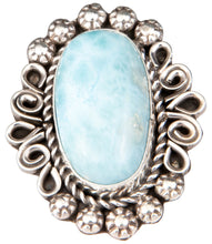 Load image into Gallery viewer, Navajo Native American Larimar Ring Size 6 3/4 by Allison Johnson SKU229873