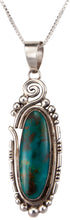 Load image into Gallery viewer, Navajo Native American Kingman Turquoise Pendant Necklace by Skeets SKU229887