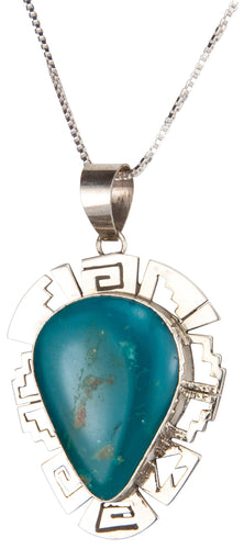 Navajo Native American Kingman Turquoise Pendant Necklace by Skeets SKU229889