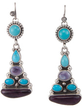 Load image into Gallery viewer, Navajo Native American Sleeping Beauty Turquoise and Shell Earrings SKU229922
