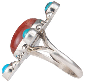 Navajo Native American Turquoise and Sunstone Ring Size 7 3/4 SKU229934