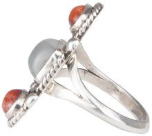 Load image into Gallery viewer, Navajo Native American Moonstone and Sunstone Ring Size 7 1/4 SKU229935