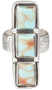 Navajo Native American Kingman Turquoise Ring Size 7 3/4 by Willeto SKU229937