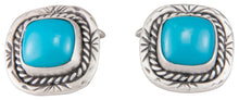 Load image into Gallery viewer, Navajo Native American Sleeping Beauty Turquoise Cuff Links SKU229949