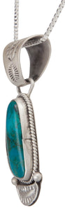 Navajo Native American Turquoise Mountain Pendant Necklace by Jim SKU229975