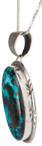 Navajo Native American Chrysocolla Pendant Necklace by Francisco SKU230020