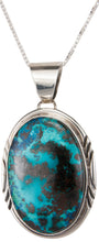 Load image into Gallery viewer, Navajo Native American Chrysocolla Pendant Necklace by Francisco SKU230020