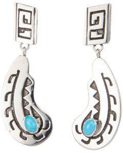 Navajo Native American Sleeping Beauty Turquoise Earrings by Wylie SKU230027