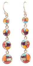 Load image into Gallery viewer, Navajo Native American Turquoise and Shell 14k Yellow Gold Earrings SKU230202