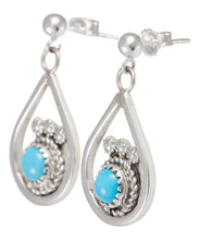 Load image into Gallery viewer, Navajo Native American Sleeping Beauty Turquoise Earrings by Chee SKU230216