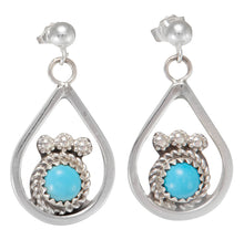 Load image into Gallery viewer, Navajo Native American Sleeping Beauty Turquoise Earrings by Chee SKU230216