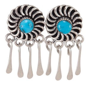 Zuni Native American Sleeping Beauty Turquoise Earrings by Lementino SKU230256