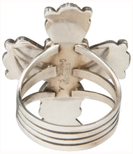 Load image into Gallery viewer, Navajo Native American Lab Opal Cross Ring Size 10 1/2 by Apachito SKU230379