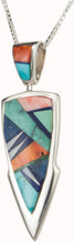 Load image into Gallery viewer, Navajo Native American Turquoise Inlay Pendant Necklace by Willie SKU230422