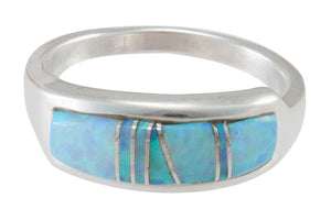 Navajo Native American Created Opal Inlay Ring Size 10 by B Joe SKU230442