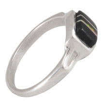 Load image into Gallery viewer, Navajo Native American Black Jade and Created Opal Ring Size 8 3/4 SKU230445