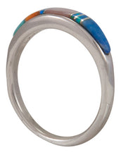 Load image into Gallery viewer, Navajo Native American Turquoise Inlay Ring Size 8 1/2 by B Joe SKU230457