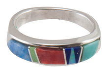 Load image into Gallery viewer, Navajo Native American Turquoise Inlay Ring Size 6 3/4 by B Joe SKU230465