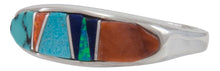 Load image into Gallery viewer, Navajo Native American Turquoise Inlay Ring Size 7 1/2 by B Joe SKU230468
