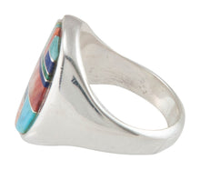 Load image into Gallery viewer, Navajo Native American Turquoise Inlay Ring Size 9 1/2 by B Joe SKU230478