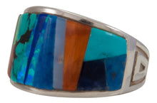 Load image into Gallery viewer, Navajo Native American Turquoise Inlay Ring Size 9 1/2 by Robertson SKU230479
