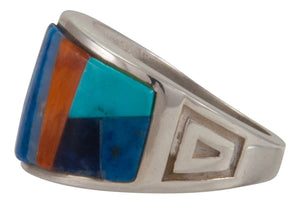 Navajo Native American Turquoise Inlay Ring Size 9 1/2 by Robertson SKU230479