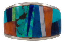 Load image into Gallery viewer, Navajo Native American Turquoise Inlay Ring Size 9 1/2 by Robertson SKU230479