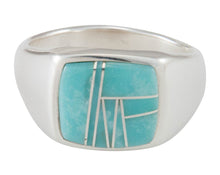 Load image into Gallery viewer, Navajo Native American Turquoise Inlay Ring Size 12 1/4 by C Henry SKU230484