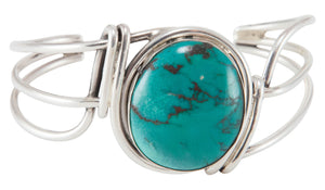 Navajo Native American Hubei Turquoise Bracelet by Harold Tahe SKU230525