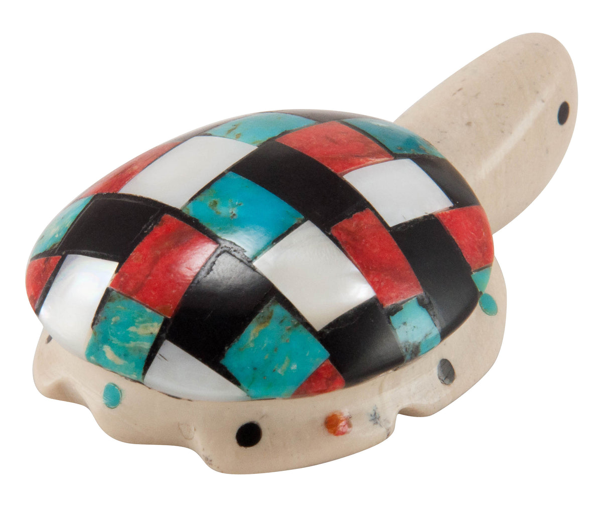Zuni Native American Turquoise Inlay Turtle Fetish by Cheryl Beyuka SK ...