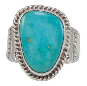 Navajo Native American Castle Dome Turquoise Ring Size 10 1/2 SKU230571