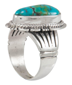 Navajo Native American Blue Moon Turquoise Ring Size 7 by Jake SKU230575