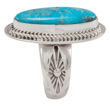 Load image into Gallery viewer, Navajo Native American Turquoise Mountain Turquoise Ring Size 7 1/2 SKU230579
