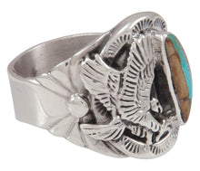 Load image into Gallery viewer, Navajo Native American Royston Ribbon Turquoise Ring Size 10 3/4 SKU230585
