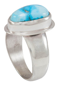 Navajo Native American Kingman Turquoise Ring Size 8 1/2 by Piaso SKU230591