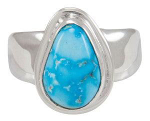 Navajo Native American Kingman Turquoise Ring Size 8 1/2 by Piaso SKU230592