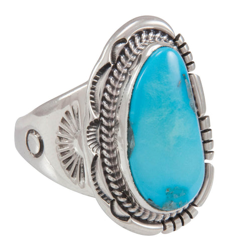 Navajo Native American Kingman Turquoise Ring Size 9 1/2 by Nelson SKU230595