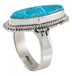 Navajo Native American Kingman Turquoise Ring Size 8 3/4 by Jake SKU230598