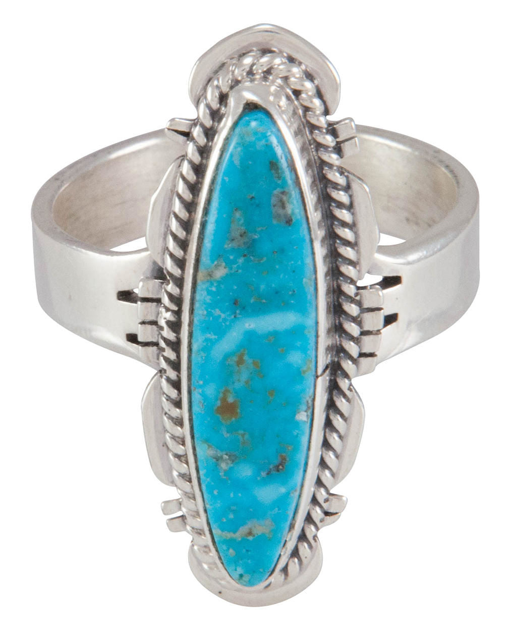 Navajo Kingman Turquoise popular and Sterling Silver Ring Size 8