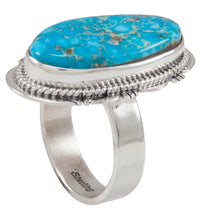 Load image into Gallery viewer, Navajo Native American Kingman Turquoise Ring Size 8 by Sampson Jake SKU230600