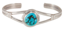 Load image into Gallery viewer, Navajo Native American Kingman Turquoise Bracelet by Larson Lee SKU230678