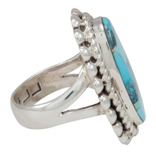Load image into Gallery viewer, Navajo Native American Turquoise Inlay Ring Size 7 1/4 by Lincoln SKU230736