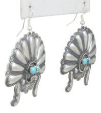 Load image into Gallery viewer, Navajo Native American Turquoise Sunface Earrings by Tim Yazzie SKU230755