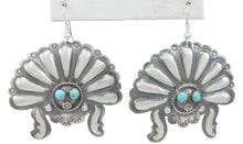 Load image into Gallery viewer, Navajo Native American Turquoise Sunface Earrings by Tim Yazzie SKU230755