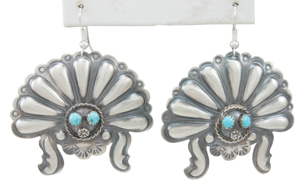 Navajo Native American Turquoise Sunface Earrings by Tim Yazzie SKU230755