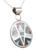 Load image into Gallery viewer, Zuni Native American Turquoise Inlay Pendant Necklace by Othole SKU230760