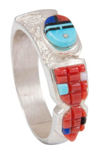 Load image into Gallery viewer, Navajo Native American Turquoise Sunface Ring Size 13 by Manning SKU230778