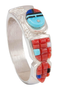 Navajo Native American Turquoise Sunface Ring Size 13 by Manning SKU230778