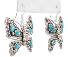 Load image into Gallery viewer, Navajo Native American Kingman Turquoise Butterfly Earrings by Jones SKU230793